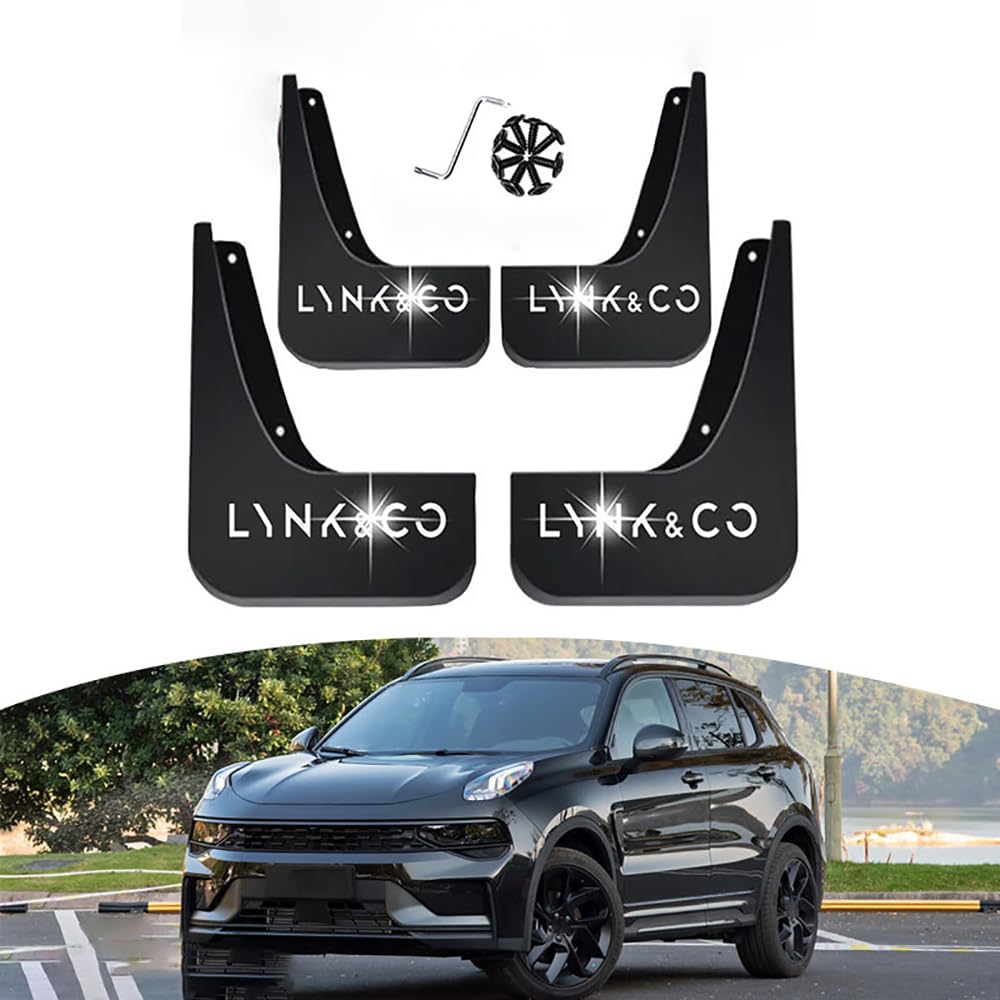 CoRser 4 Stück Auto Gummi Schmutzfänger, Für Lynk Co 01 2021-2022 Auto Vorne Hinten Kratzfest Spritzschutz Kotflügel Protection Styling ZubehöR von IUSOT
