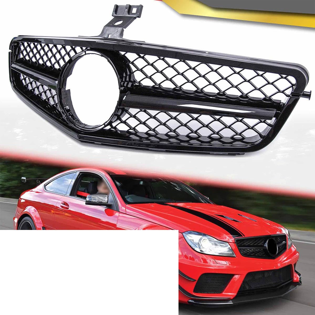 TAPIVA Auto-Frontgrill für Mercedes Benz C Class W204 S204 C204 2007 2008 2009 2010 2011 2012 2013 2014, Front-Nierengrill, Auto-Grills TAPIVA Auto-Frontgrill für Mercedes Benz C Class W204 S204 C204 2007 2008 2009 2010 2011 2012 2013 2014, Front-Nierengrill, Auto-Grills von IUSOT