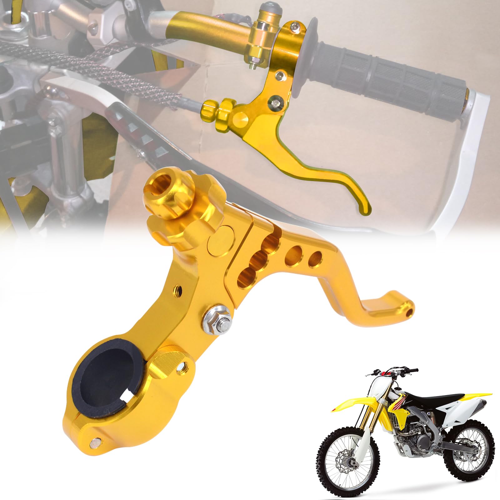 IUVWISN Dirt Bike Stunt Kurzer Kupplungshebel Aluminium Kurzer Kupplungshebel 1 zoll Universell passend für 22mm 7/8'' Lenker,3 Gänge verstellbar,für CRF KLX RMZ DRZ KX RM YZ SX EXC XC ATV,Gelb IUVWISN Dirt Bike Stunt Kurzer Kupplungshebel Aluminium Kurzer Kupplungshebel 1 zoll Universell passend für 22mm 7/8'' Lenker,3 Gänge verstellbar,für CRF KLX RMZ DRZ KX RM YZ SX EXC XC ATV,Gelb von IUVWISN
