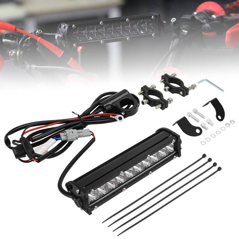 IUVWISN Motorrad LED Lichtleiste Scheinwerfer 60W 2500LM Wasserdicht Schalter Universal für CRF110 CRF250R CRF450R YZ125 YZ250 WR250F KLX110 Motocross 7/8 Zoll Lenker von IUVWISN