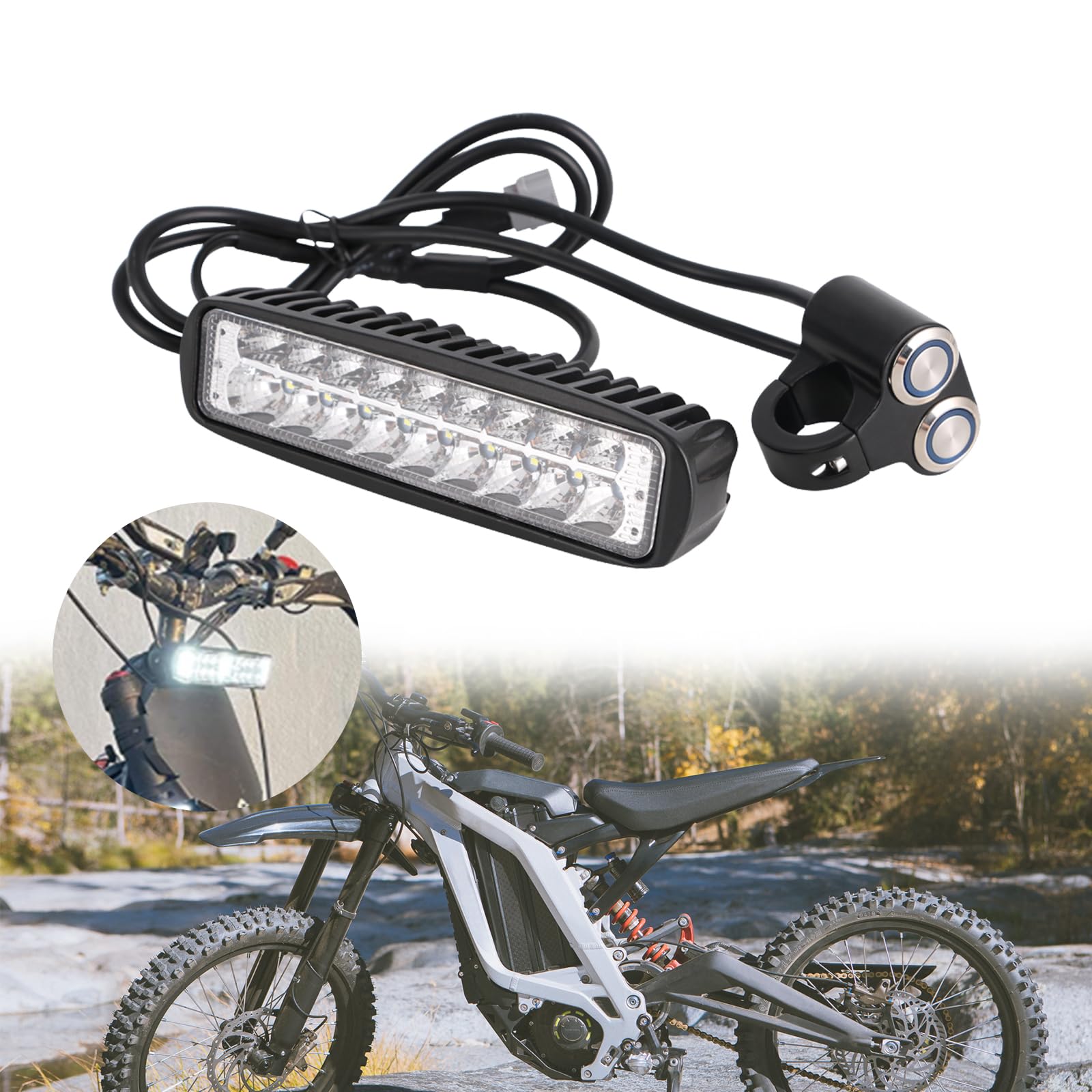 IUVWISN Motorrad Lichtleiste LED Wasserdicht Schalter Lichtleiste für Sur Ron Light Bee X/S für Segway X160 X260 Elektro Dirt Bike von IUVWISN