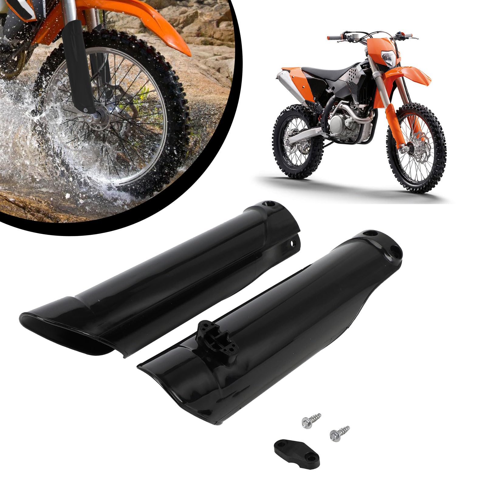 IUVWISN Motorrad-Untergabelschutz vorne Stoßdämpferschutzabdeckung für Dirt Pit Bike EXC XC EXC-F XC-F SX EC FC TC EX TE TX FX FC FE Schwarz von IUVWISN