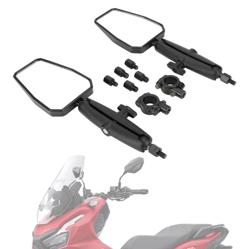 IUVWISN Motorrad Spiegel Adventure Motorradspiegel Anpassung Rückspiegel 360° Drehbar Kompatibel Universal 22mm 7/8" Lenker für RZR YFZ 390 790 890 ADV YFZ TRX90 CB650F 701 Enduro ATV von IUVWISN