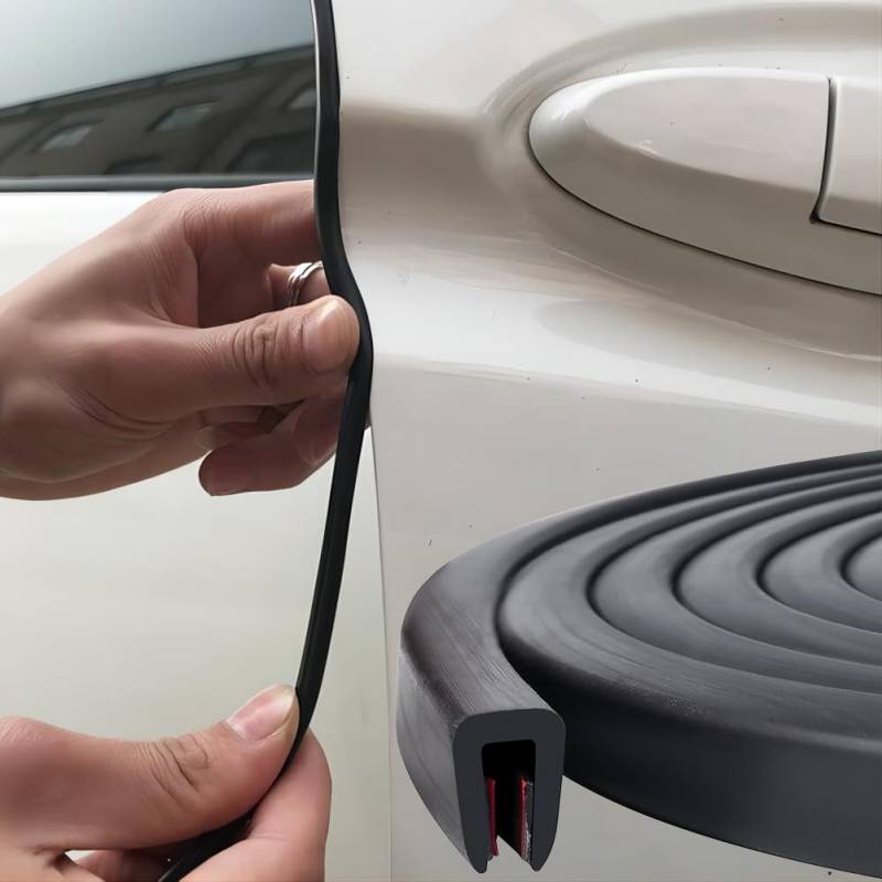 Autotür Kantenschutz Blech Gummi Kantenschutzprofil - 1.5mm x 3m Türkantenschutz Selbstklebend Schwarz U-Form, für Bleche, Autotüren, Luke, Tischecken (Schwarz, 3M) von IVEOPPE