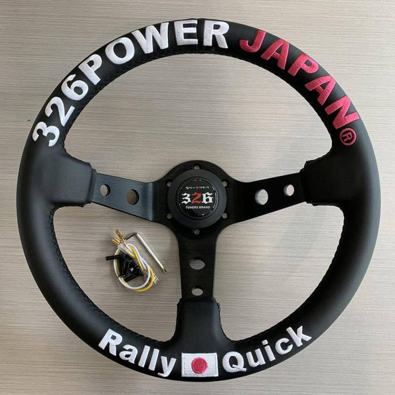 13 Zoll tiefe Gericht Rennlenkrad echtes Leder für JDM -Drift -Autos(001-GZFXP338-01) von IVLAZLRG