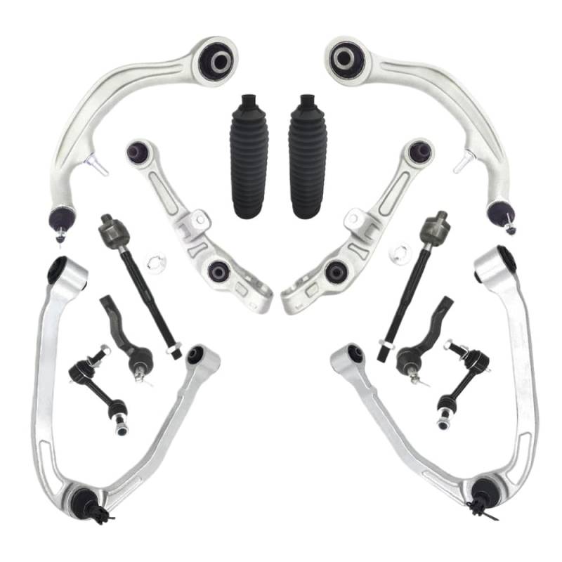 14pcs Suspensions -Kit einschließlich vorderer oberer unterer Steuerarm Arm Stange Stiefelableuchter kompatibel mit G35 350Z 2003 bis 2009 von IVLAZLRG