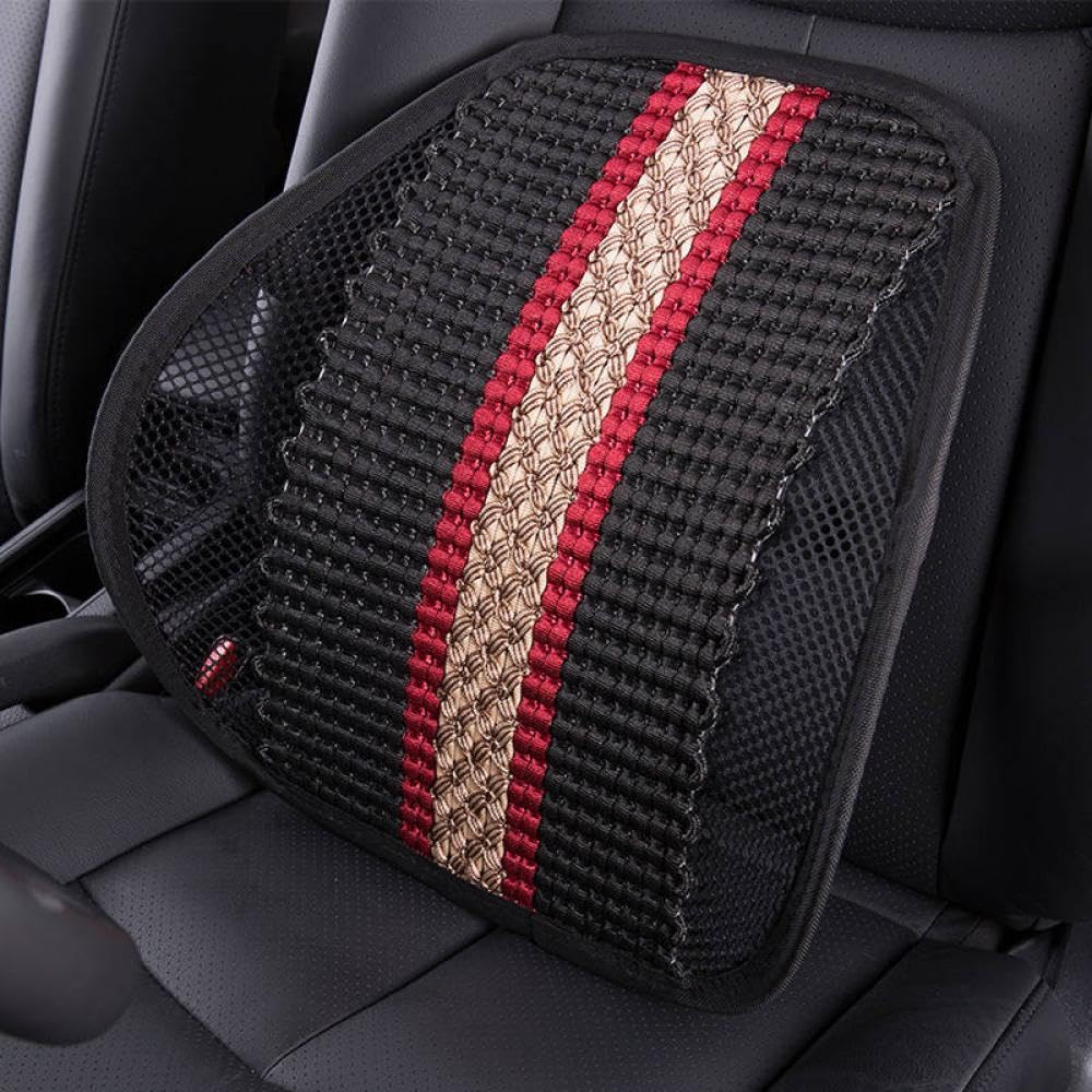 Autositz- und Bürostuhl Lendenwirtschaftsunterstützungskissen mit Massage -Massage -Message Black Mesh Back Pad für Fahrer(B) von IVLAZLRG