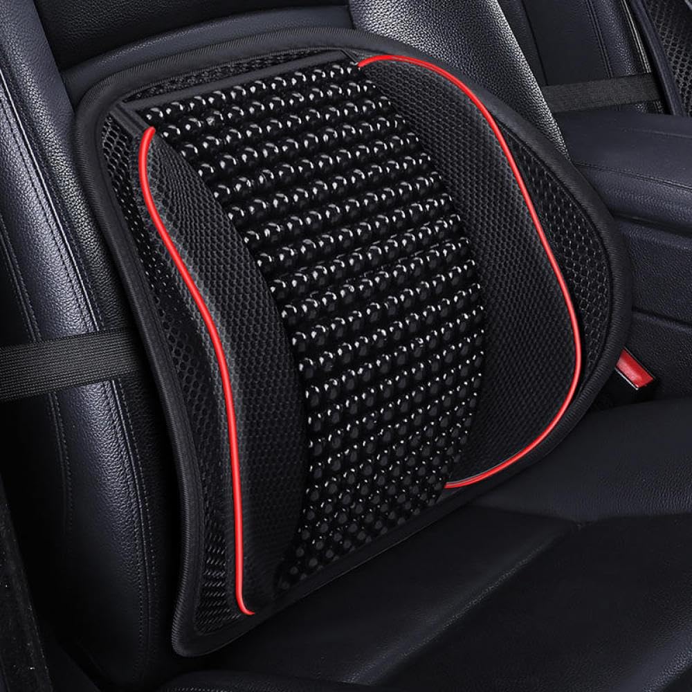 Autositz- und Bürostuhl Lendenwirtschaftsunterstützungskissen mit Massage -Massage -Message Black Mesh Back Pad für Fahrer(F) von IVLAZLRG