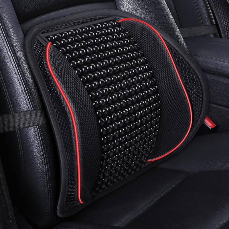 Autositz- und Bürostuhl Lendenwirtschaftsunterstützungskissen mit Massage -Massage -Message Black Mesh Back Pad für Fahrer(F) von IVLAZLRG