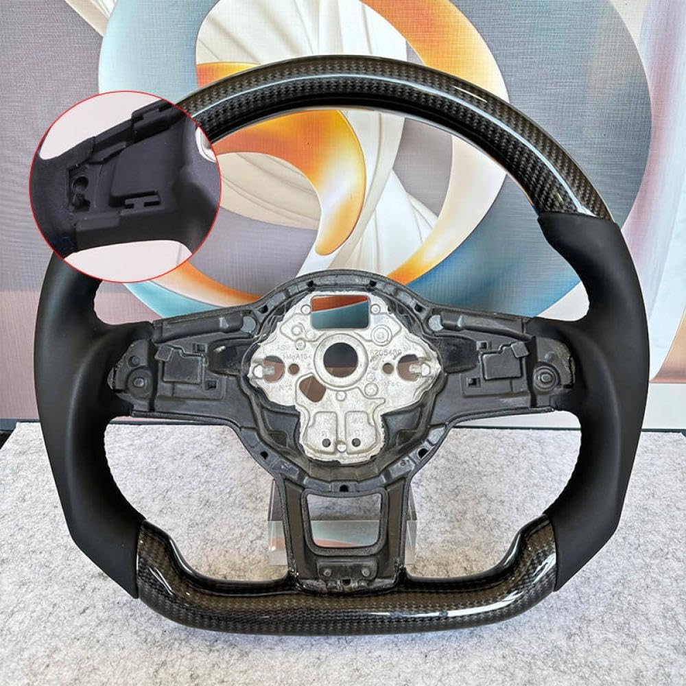 Car Lenkrad Carbonfaser Leder kompatibel mit 7 7,5 GTD GTE R 2013-2020 Polo(With hole) von IVLAZLRG
