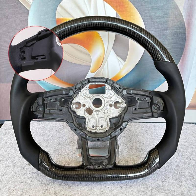 Car Lenkrad Carbonfaser Leder kompatibel mit 7 7,5 GTD GTE R 2013-2020 Polo(With hole) von IVLAZLRG