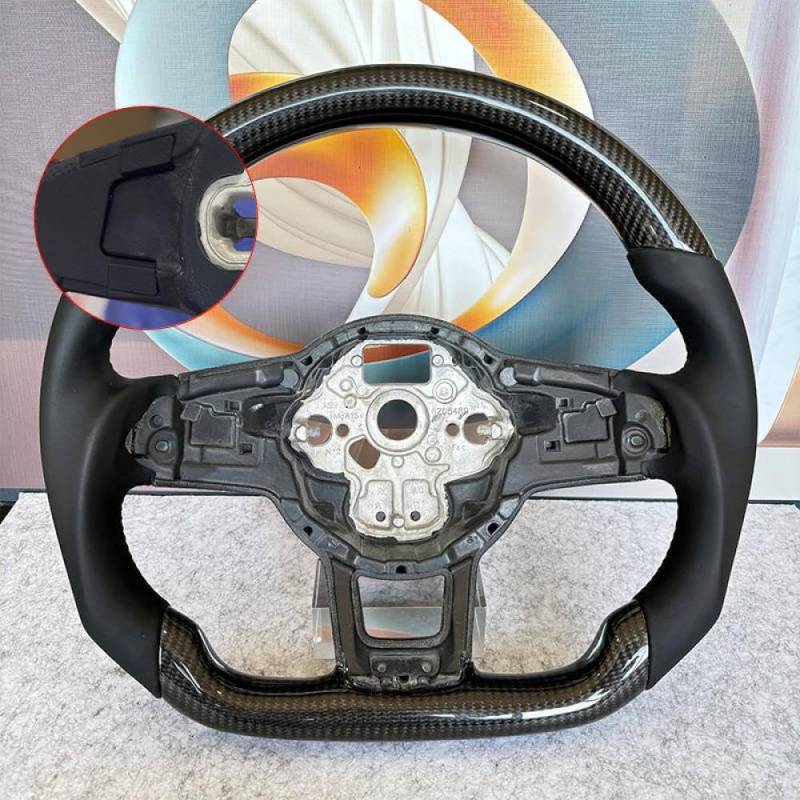 Car Lenkrad Carbonfaser Leder kompatibel mit 7 7,5 GTD GTE R 2013-2020 Polo(Without hole) von IVLAZLRG