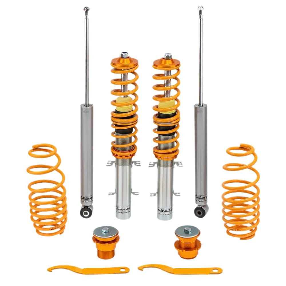 Coilover Suspension für MKIV MK4 SEAT LEON 1M1 1,8T 1,9 TDI 2,3V5 kompatibel mit Käfer FWD 1998 bis 2010 Coilover Suspension für MKIV MK4 SEAT LEON 1M1 1,8T 1,9 TDI 2,3V5 kompatibel mit Käfer FWD 1998 bis 2010 von IVLAZLRG