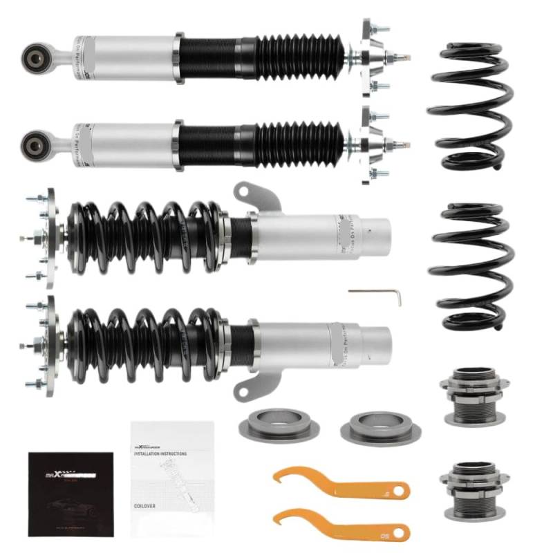 Einstellbarer 24 -Wege -Dämpfer -Stuilover -Suspensions -Kit für kompatible E46 -Modelle 320i 325i 330i 1998 bis 2005 mit Höhe und Sturzanpassung von IVLAZLRG