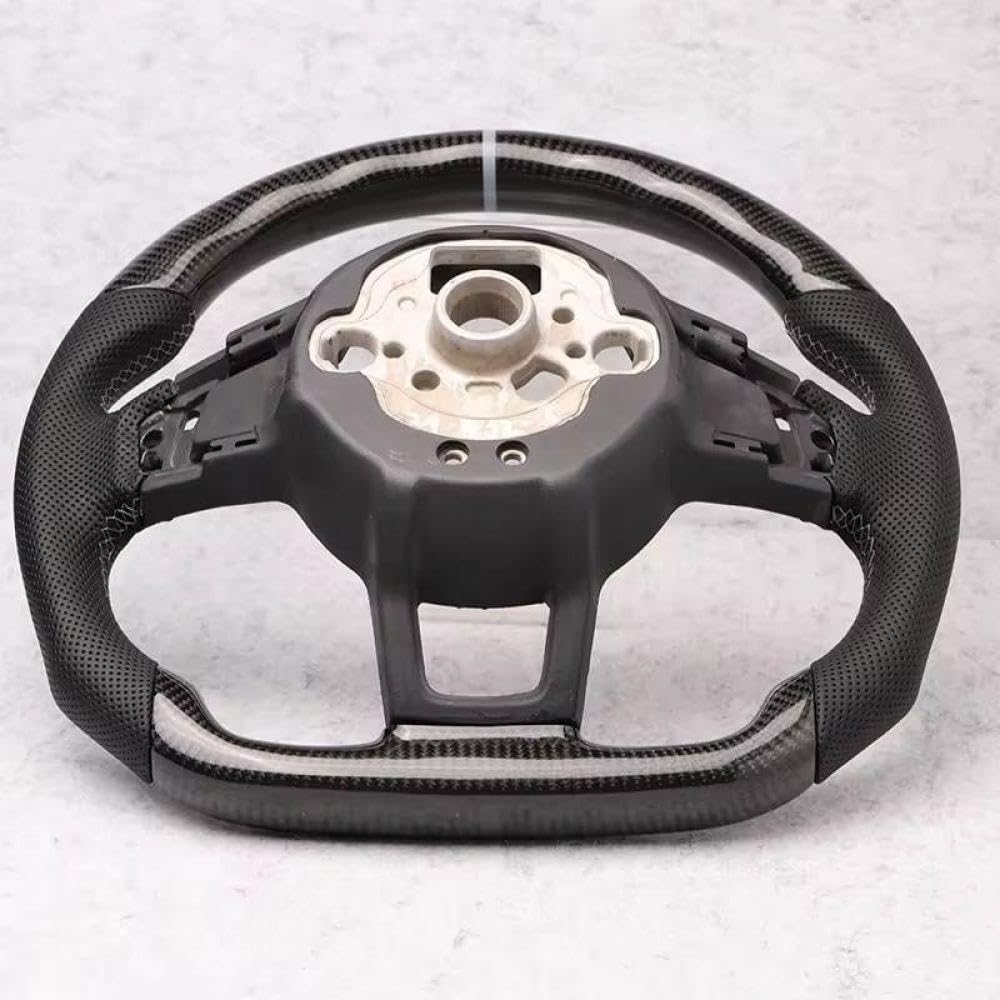 Kohlefaserlenkrad mit Leder für kompatible Modelle 7 7.5 GTD GTE R 2013-2020 Polo(3-with hole) von IVLAZLRG