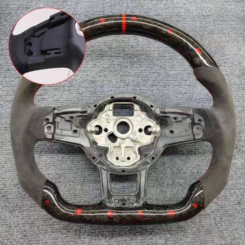 Kohlefaserlenkrad mit für MK7 7,5 GTD GTE R 2013 bis 2020 Polo kompatibel(1-with hole) von IVLAZLRG