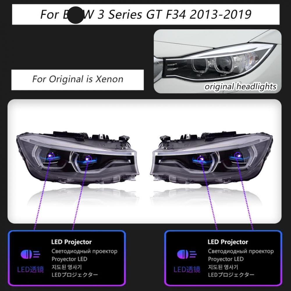 LED-Projektor-Scheinwerfer für 3 Serien GT F34 2013-2019 kompatible DRL-Accessoires Turn Light Car Accessoires LED-Projektor-Scheinwerfer für 3 Serien GT F34 2013-2019 kompatible DRL-Accessoires Turn Light Car Accessoires von IVLAZLRG