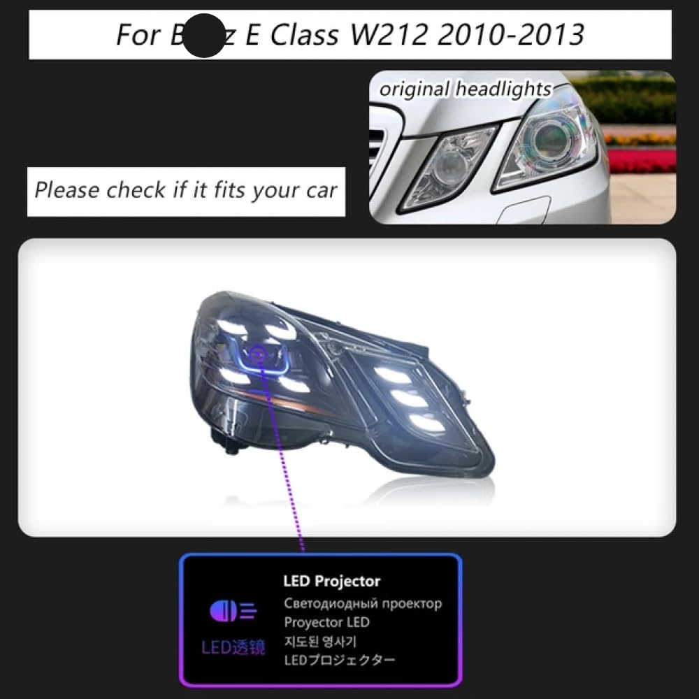 LED-Projektor-Scheinwerfer für die E-Klasse W212 2010-2013 kompatible Automobiltage Running Light Accessoires LED-Projektor-Scheinwerfer für die E-Klasse W212 2010-2013 kompatible Automobiltage Running Light Accessoires von IVLAZLRG