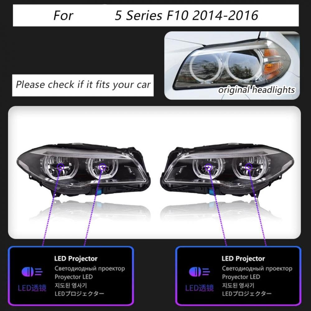 LED-Scheinwerfer für 2010-2016 5 Serie F10 kompatible Autolampen mit Tageslaufleuchten und dynamischen Kurvensignalen LED-Scheinwerfer für 2010-2016 5 Serie F10 kompatible Autolampen mit Tageslaufleuchten und dynamischen Kurvensignalen von IVLAZLRG