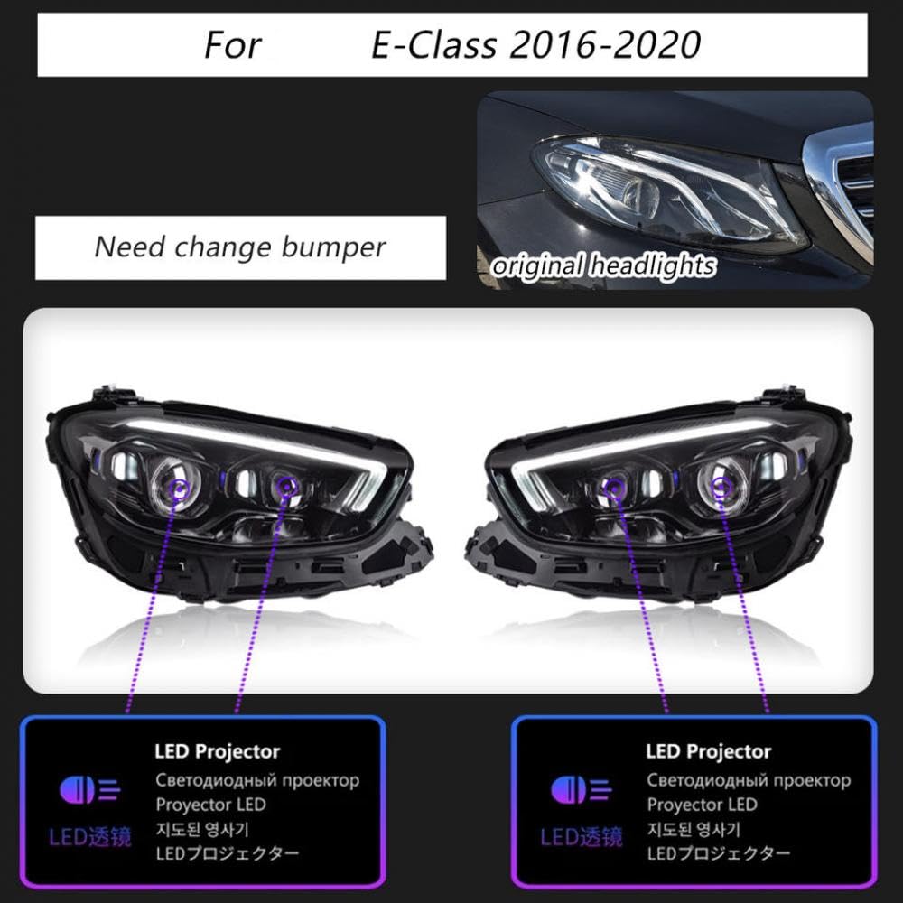 LED-Scheinwerferlampen für die E-Klasse W213 2016 bis 2023 Tagesleuchten Dynamic Turn Auto Zubehör LED-Scheinwerferlampen für die E-Klasse W213 2016 bis 2023 Tagesleuchten Dynamic Turn Auto Zubehör von IVLAZLRG