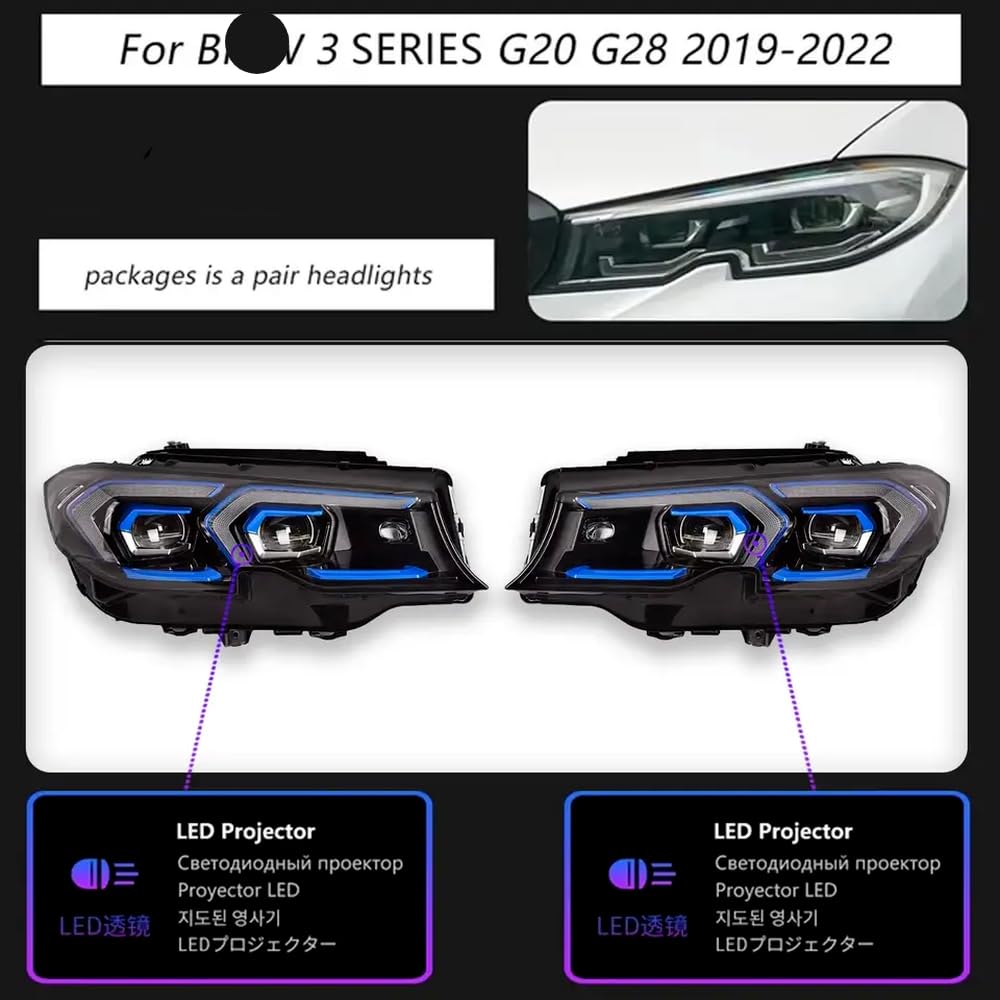 -Projektor -Scheinwerfer für 3 Serien G20 G28 2019 bis 2022 mit tagsüber leuchtenden Lichtautos -Zubehör -Projektor -Scheinwerfer für 3 Serien G20 G28 2019 bis 2022 mit tagsüber leuchtenden Lichtautos -Zubehör von IVLAZLRG