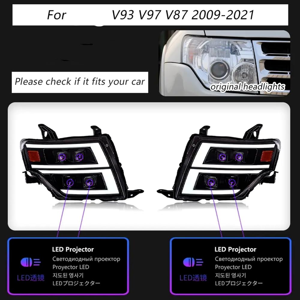 -Projektor -Scheinwerfer mit Tagesrundlicht für Pajero V93 V97 V87 kompatibel mit 2009 bis 2021 Models Automotive Accessoires -Projektor -Scheinwerfer mit Tagesrundlicht für Pajero V93 V97 V87 kompatibel mit 2009 bis 2021 Models Automotive Accessoires von IVLAZLRG