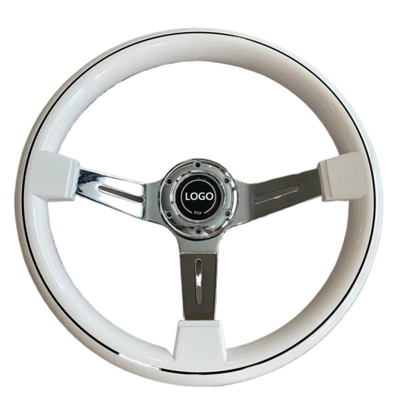 Tiyperor 350 mm universell Vintage weißes Lenkrad im Abs Holzstil Retro Design von IVLAZLRG