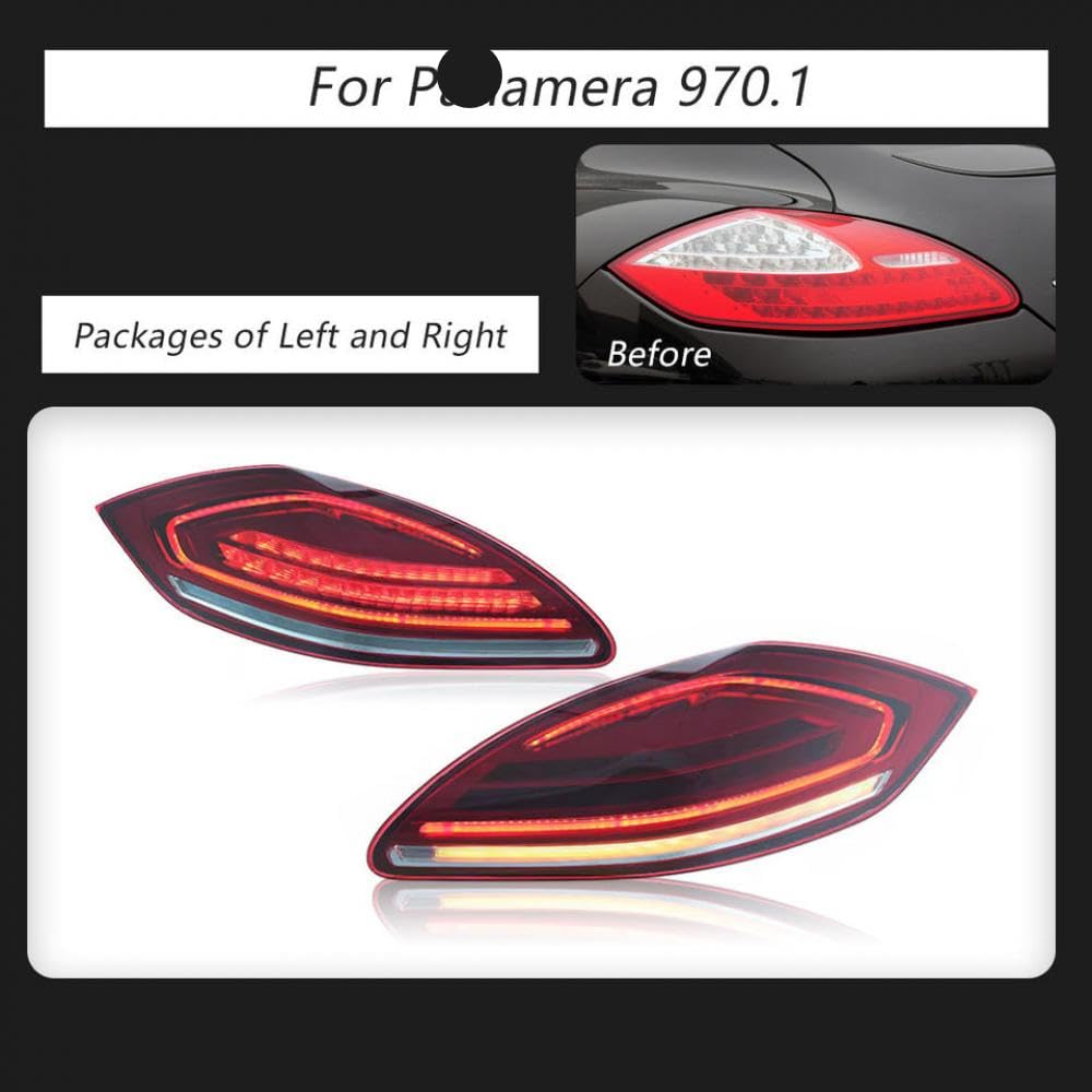 Typy -Projektor -Rücklichter für 2010 bis 2013 Fahrzeuge kompatibel mit 970.1 Modell mit Tagesausgangslicht -Autozubehör(Red) von IVLAZLRG