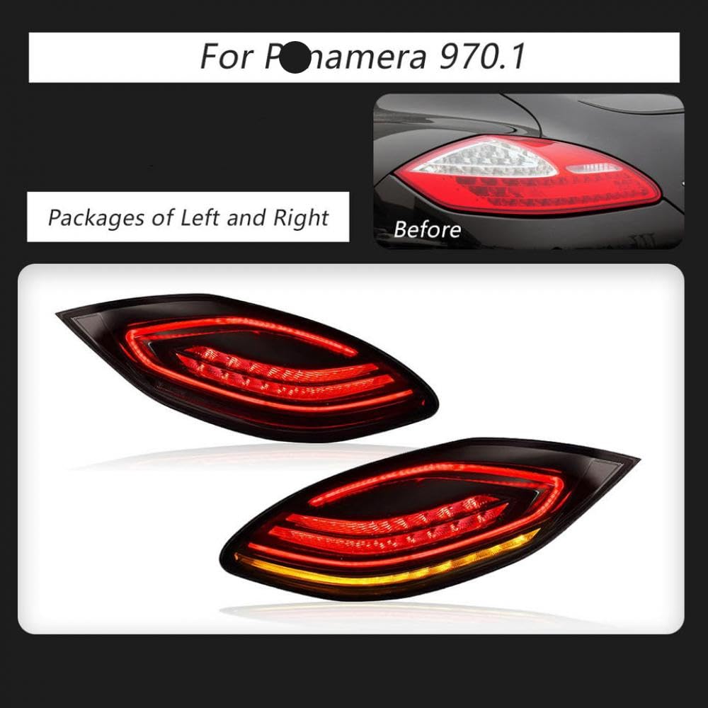 Typy -Projektor -Rücklichter für 2010 bis 2013 Fahrzeuge kompatibel mit 970.1 Modell mit Tagesausgangslicht -Autozubehör(Smoke) von IVLAZLRG