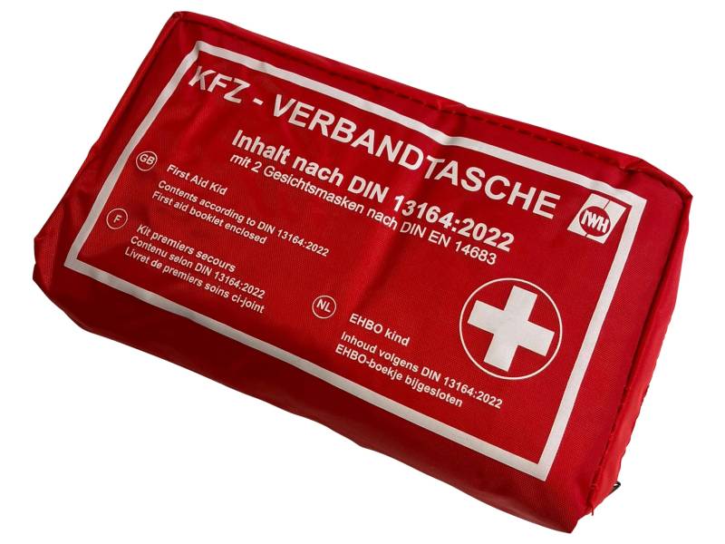 IWH 023511 KFZ-Verbandtasche rot DIN 13164:2022 Verbandtasche Pkw DIN 13164 02-2022 1 Set von IWH