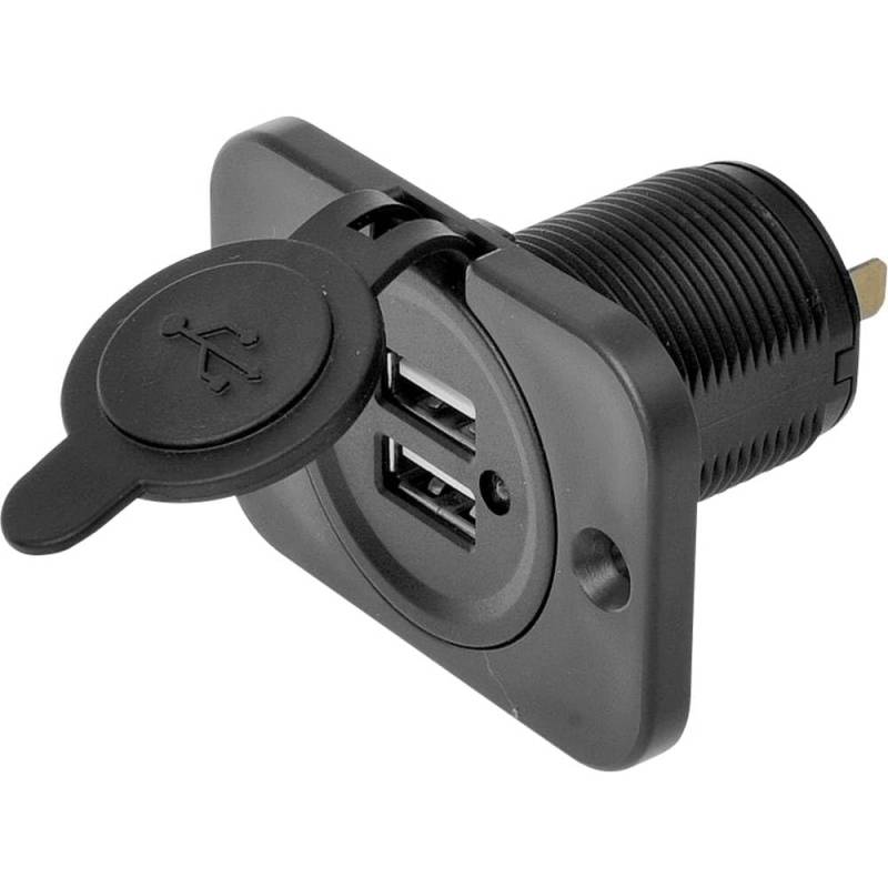 IWH USB Doppel-Einbau-Steckdose 12/24 Volt 21100mA Belastbarkeit Strom max.=2.0A von IWH