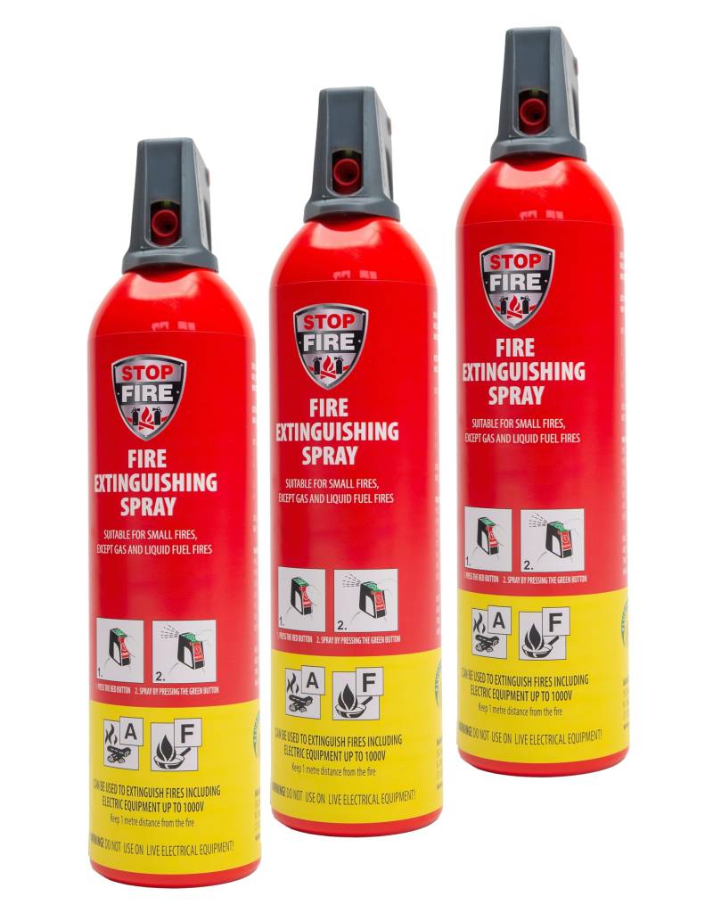 IWH - Feuerlöschspray 750 ml | Kompakter ABF Schaumlöscher ideal für Camping, Auto, Haus und Freizeit | Kleines Feuerlöschspray ideal auch für unterwegs | Inhalt: 3x750 ml; H: 315 mm von IWH