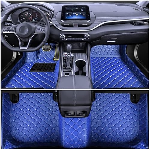 Anpassen Leder Auto Fußmatten Passt für Hyundai iX35 2010-2015, Leder Autoteppich 3D All-Inclusive-Stil Automatte vorn und hinten(Links Fahren,F Blue von IXITAB
