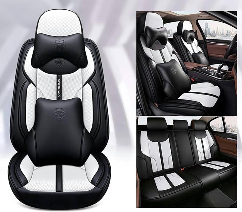 IXITAB Sitzbezüge Auto Autositzbezüge Universal Set für Kia Proceed GT(CD)/ Proceed GT Line(CD) Proceed GT Line S(CD) Auto Zubehör,Schwarz-Weiß-Luxus von IXITAB