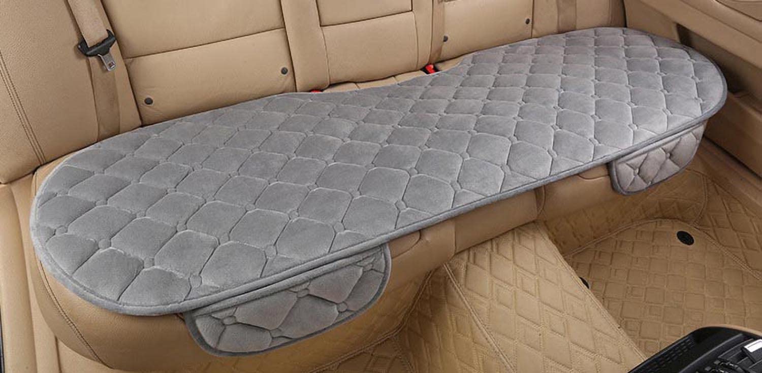 IXITON Universal Flannel Car Seat Cushion,Comfortable Car Seat Protector,Flannel Car Seat Pad with Non-Slip Bottom to Relieve Hip Pressure (grau, 1Stück Sitzkissen-hinten) von IXITON