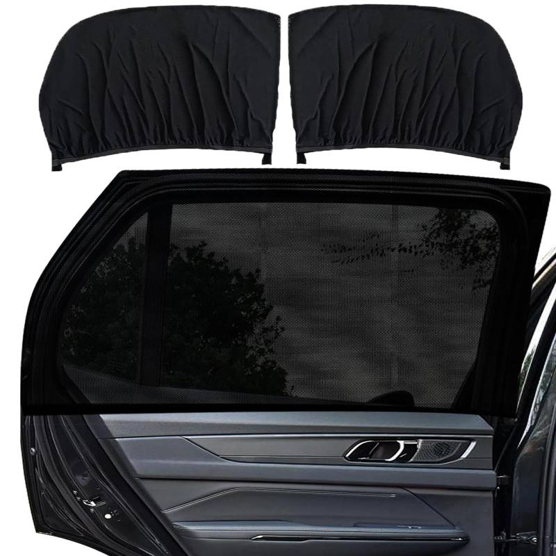 Sonnenschutz Auto Baby, 2 Stück Auto Sonnenschutz mit UV Schutz, Hochelastische & Atmungsaktive Autofenster, Passt für Universal Autos, SUVs von IXOKEV