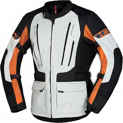 IXS Lennik-ST, Textiljacke wasserdicht - Schwarz/Hellgrau/Orange - 5XL von IXS