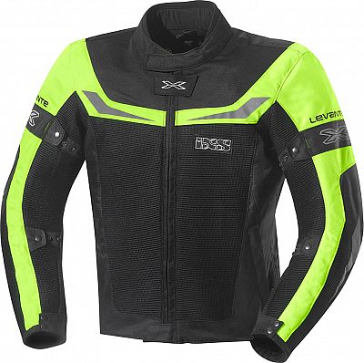 IXS Levante, Textiljacke - Schwarz/Neon-Gelb - M von IXS