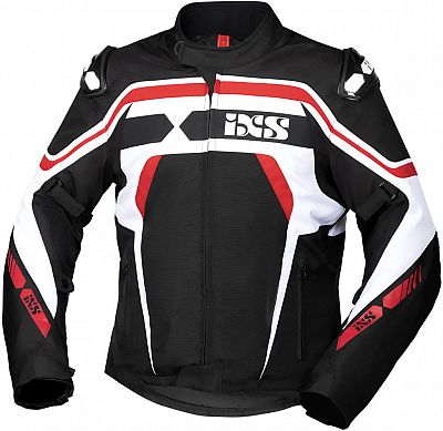 IXS RS-700-ST, Textiljacke wasserdicht - Schwarz/Weiß/Rot - XL von IXS