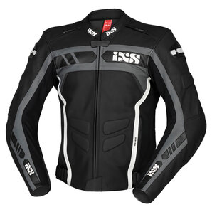 IXS Sport LD RS-600 1.0 Lederjacke Schwarz Weiss Grau von IXS