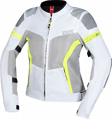 IXS Trigonis-Air, Textiljacke Damen - Hellgrau/Grau/Neon-Gelb - L von IXS