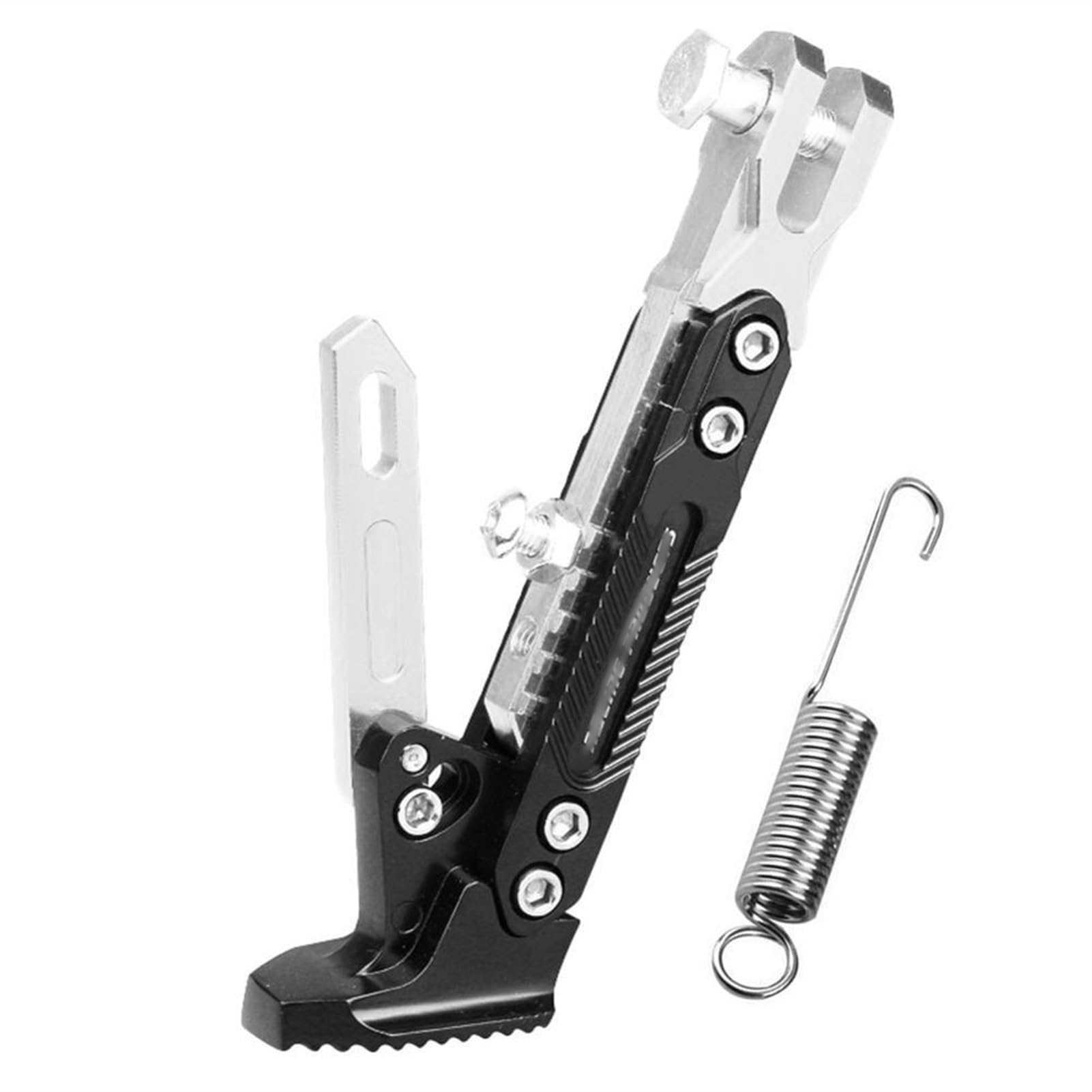 Motorrad SeitenstäNder,SeitenstäNder Verbreiterung 1pcs Motorrad Ständer Stellfuß Seitenstütze Parkplatz Ständer for elektrisches Motorrad Parkplatz Fußseite Stützfuß(Silver) von IZHAOGJING