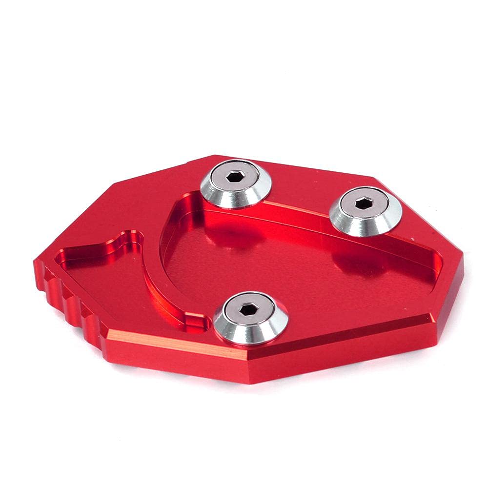 Motorrad SeitenstäNder,SeitenstäNder Verbreiterung CNC Aluminium Motorrad Kickstand Seitenständer Verlängerung Pad Plate Titel Fit Verwendung Passend für for GTR 1400 ZX14R Motorradteile(Red) von IZHAOGJING