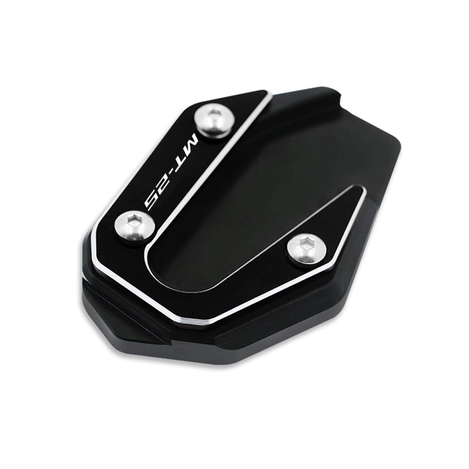 Motorrad SeitenstäNder,SeitenstäNder Verbreiterung Fit for MT-03 MT 03 MT03 MT-25 R3 R25 Motorrad CNC Kickstand Fuß Seite Stehen Verlängerung Pad Unterstützung Platte vergrößern(Mt25 BK) von IZHAOGJING