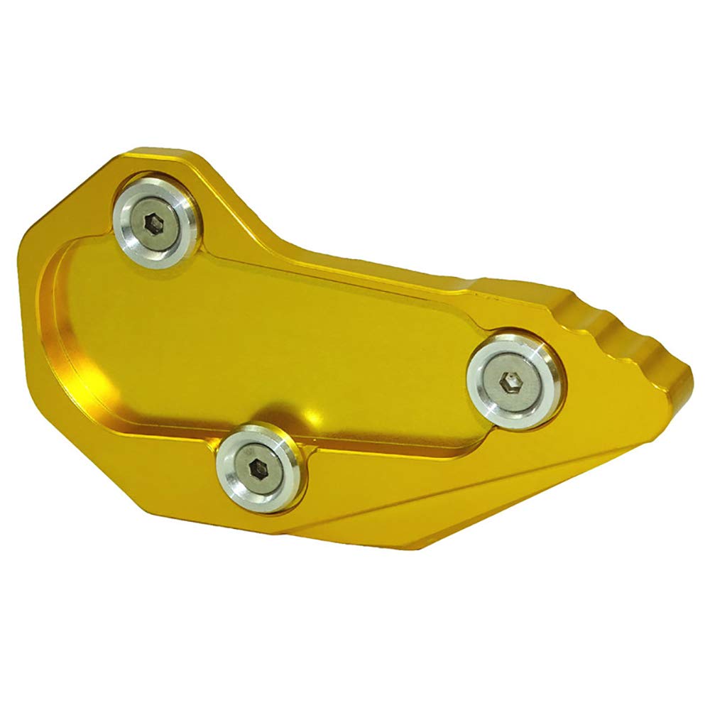 Motorrad SeitenstäNder,SeitenstäNder Verbreiterung Motorrad CNC Aluminium Kickstand Fußseite Stand-Verlängerung Vergrößern Pad-Trägerplatte Passend für BMW R1200RS R1200R 2015-2018(Gold) von IZHAOGJING