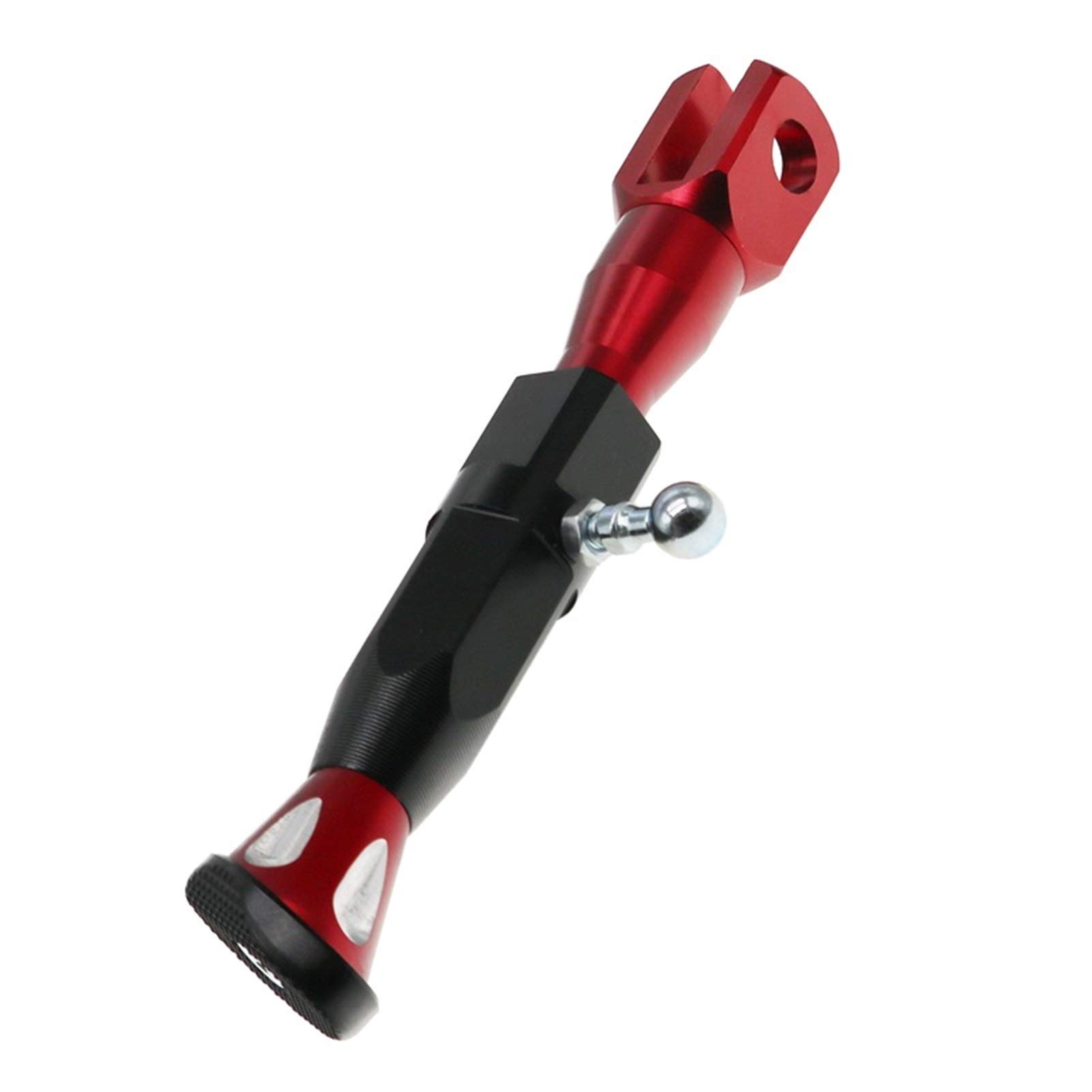 Motorrad SeitenstäNder,SeitenstäNder Verbreiterung Motorrad Einstellbare Höhe 21-25CM Motorroller Modified Foot Bracket CNC-Aluminiumlegierung Seitenständer(Red) von IZHAOGJING