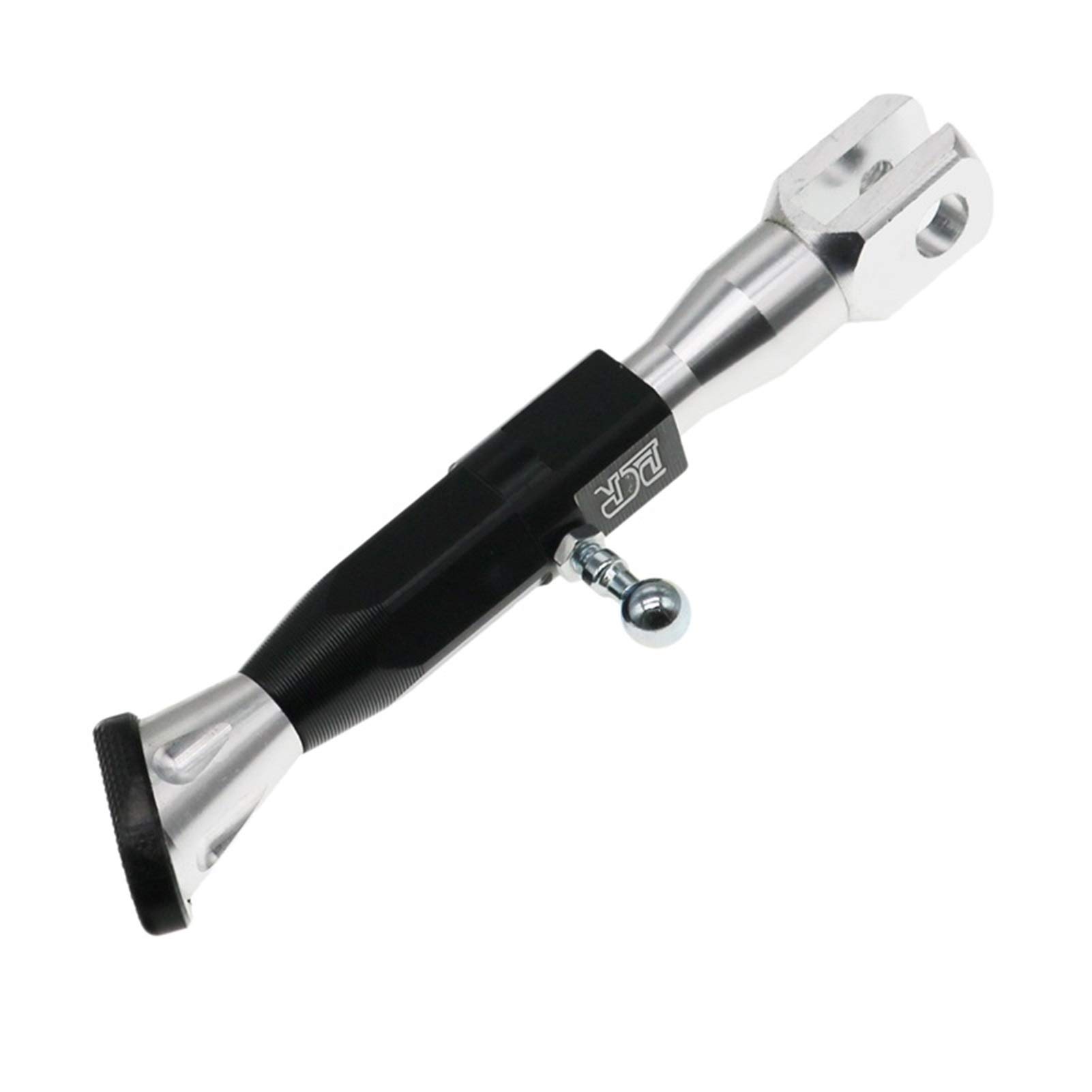 Motorrad SeitenstäNder,SeitenstäNder Verbreiterung Motorrad Einstellbare Höhe 21-25CM Seitenständer Motorroller Modified Foot Bracket CNC-Aluminiumlegierung Seitenständer(Silver) von IZHAOGJING