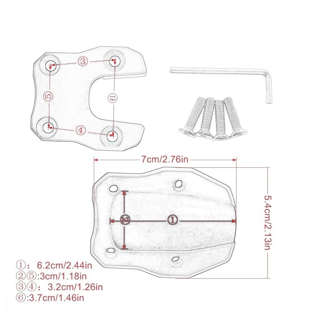 Motorrad SeitenstäNder,SeitenstäNder Verbreiterung Passend für PCX 125 PCX 150 PCX125 PCX150 Motorrad CNC Foot Side Ständer Vergrößerter Platte Pad Kickstand Vergrößerung Erweiterung(A) von IZHAOGJING