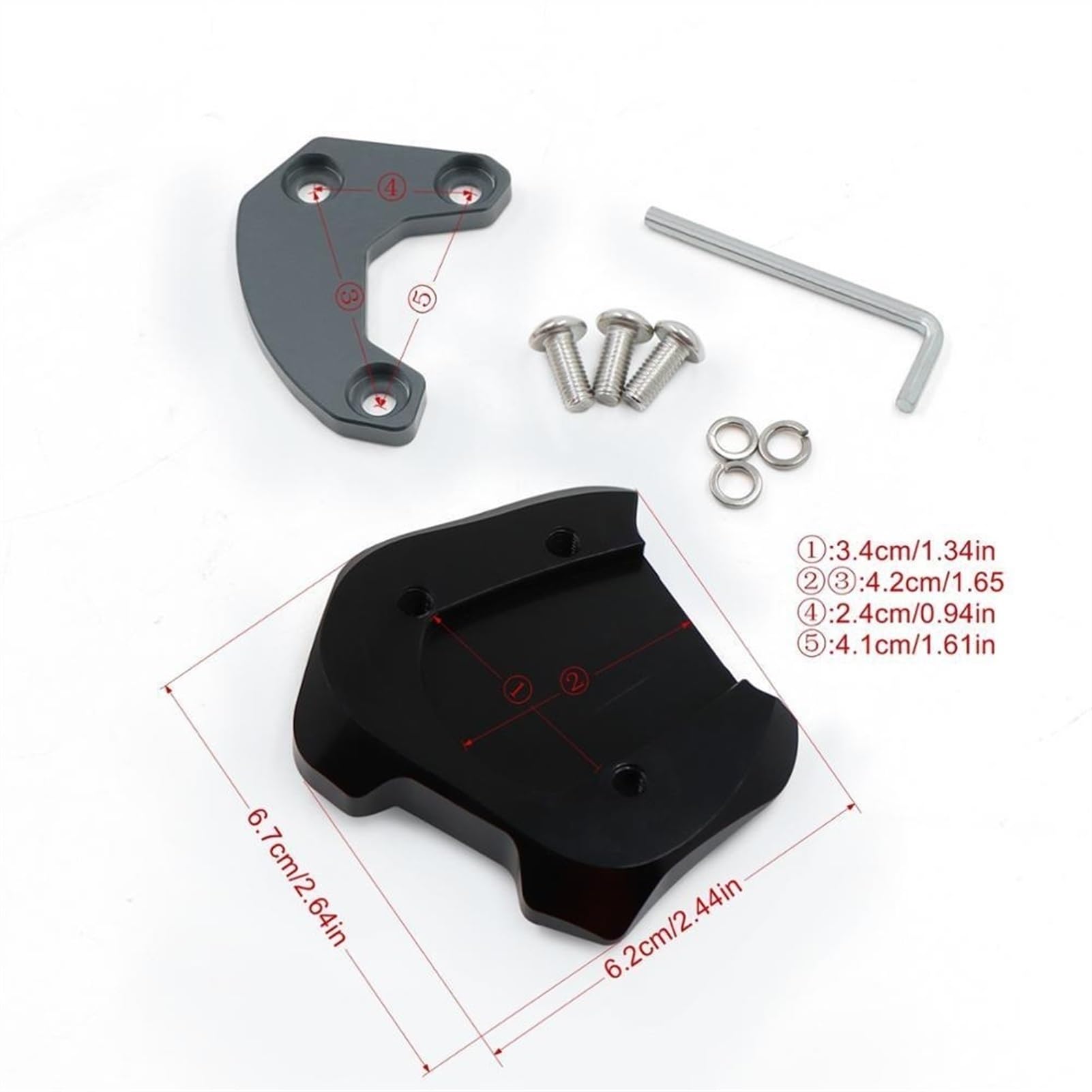 Motorrad SeitenstäNder,SeitenstäNder Verbreiterung Passend für Rebelle CMX300 CMX500 CMX 300 500 Motorrad Kickstand Erweiterung Fußsseitenständer Vergrößerter Tragplatte Pad(Titanium CMX300) von IZHAOGJING