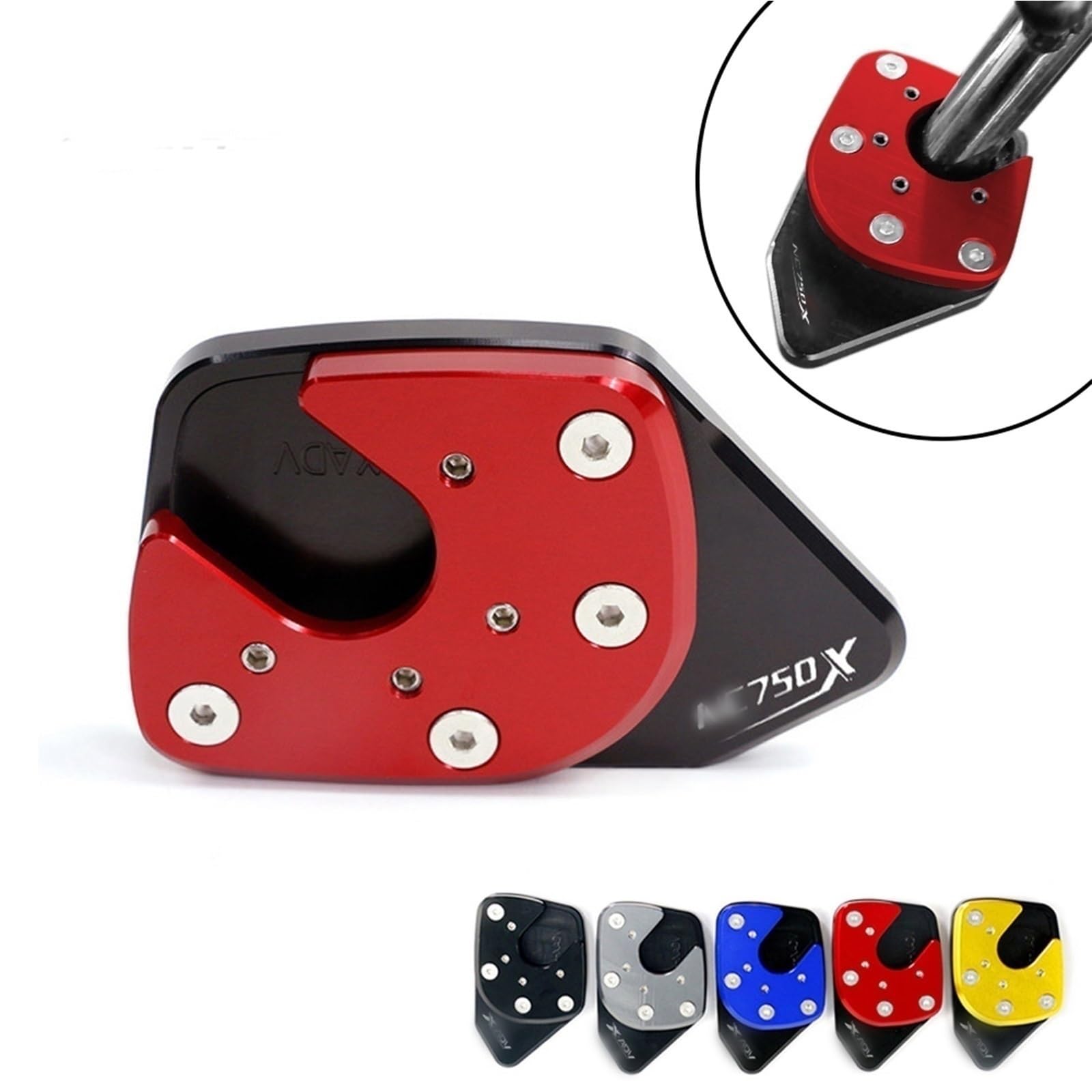 Motorrad SeitenstäNder,SeitenstäNder Verbreiterung for Honda NC750X NC 750X NC750 X Motorrad CNC-Fuß Seitenständer Pad Platte Vergrößerer Unterstützung Erweiterung(Black) von IZHAOGJING